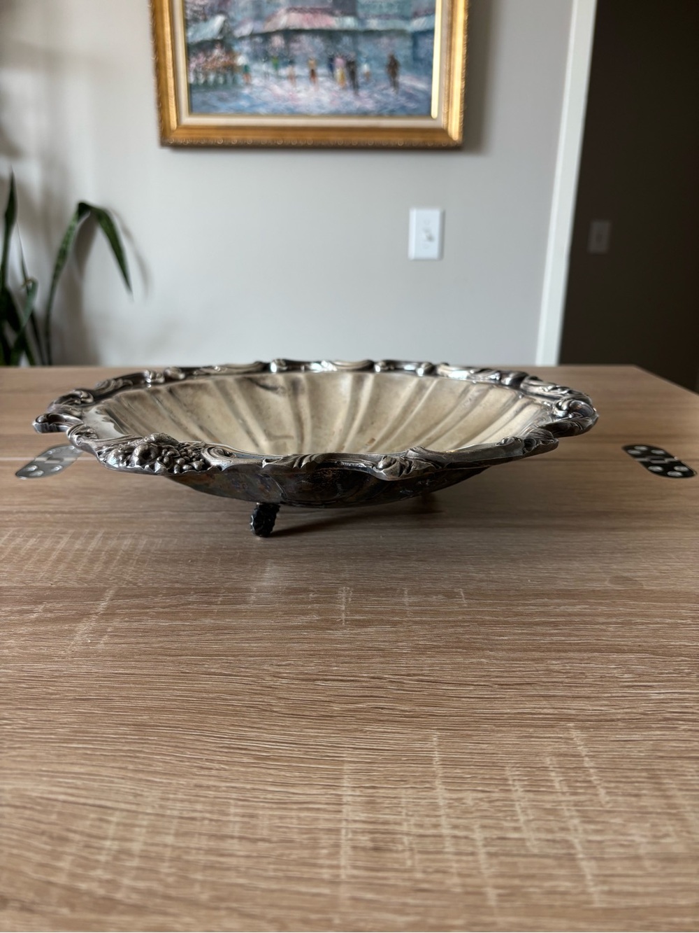 Vintage W&S Blackinton Silver Plate Ornate Shell Footed Serving Bowl 11.5” - Picture 2 of 8